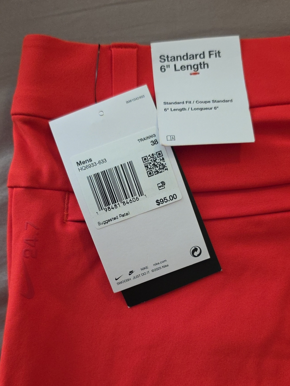 Nike Bright red 6 Inch Shorts